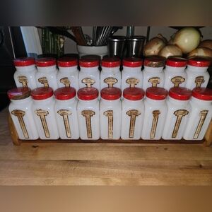 18 Vintage Milk Glass Spice set The Griffith Laboratories